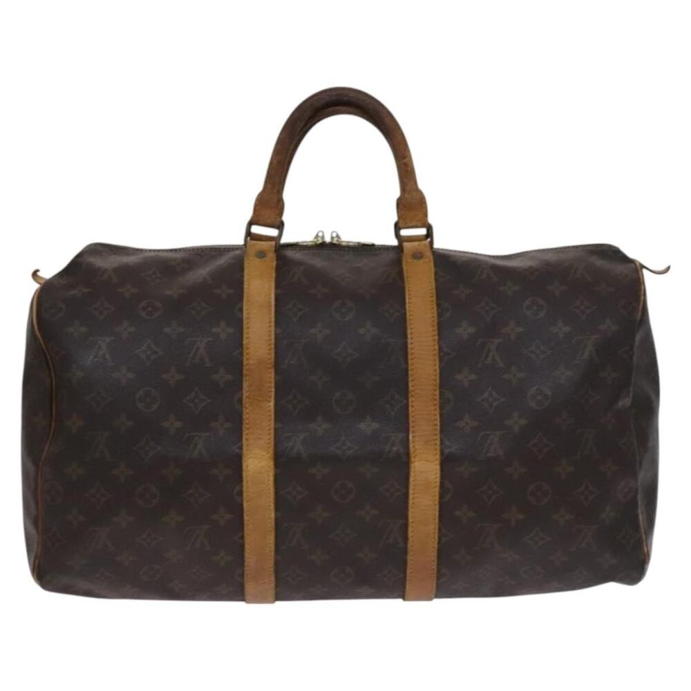 Louis Vuitton Monogram Keepall 50 Travel Bag Brown